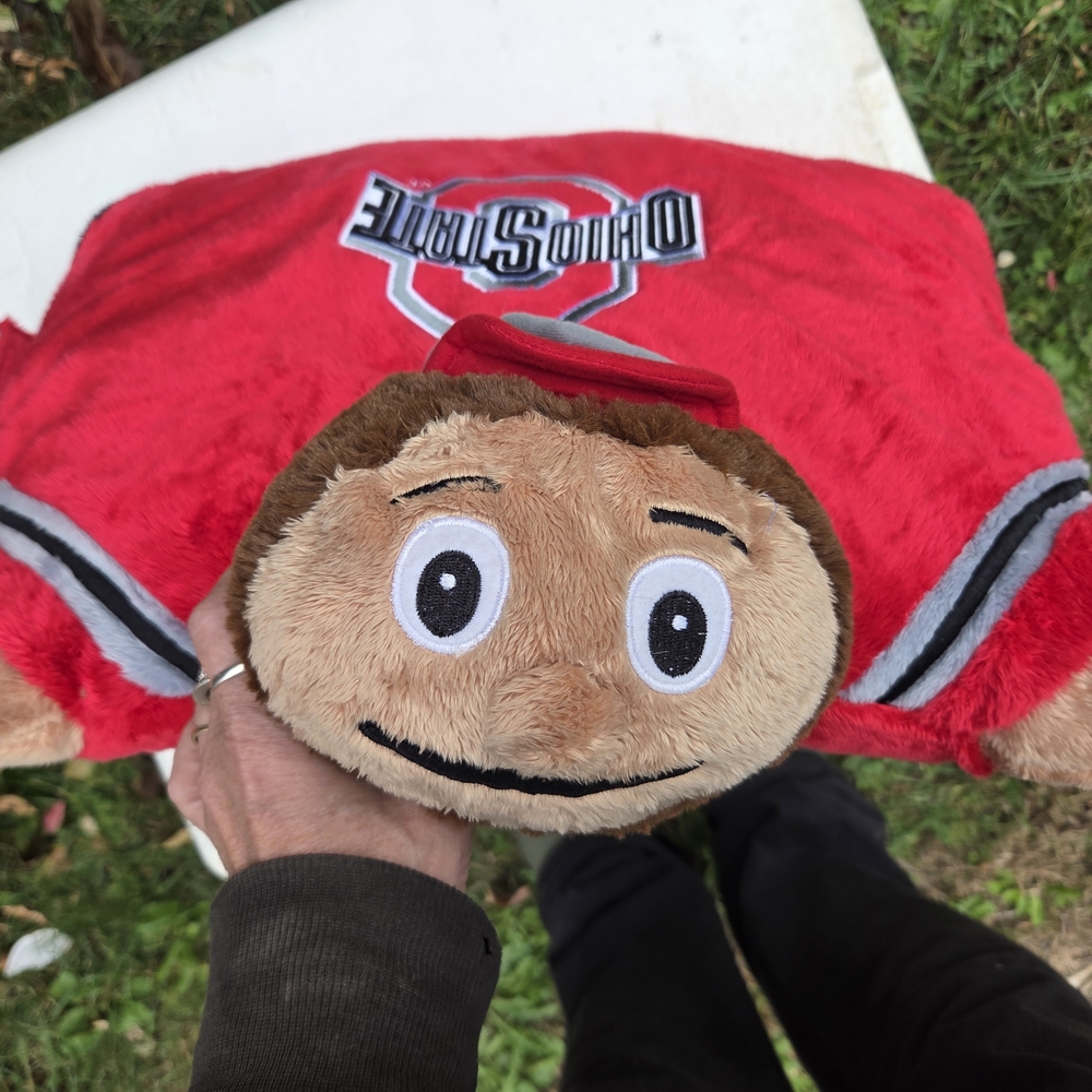 Ohio State Plush Pillow - Red and Brown